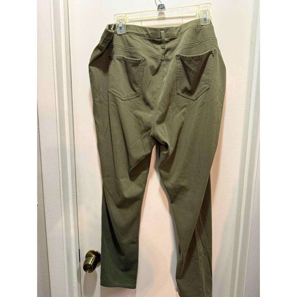 Terra & Sky Green Pull-On Straight Leg Pants 2XL Solid Stretch Blend